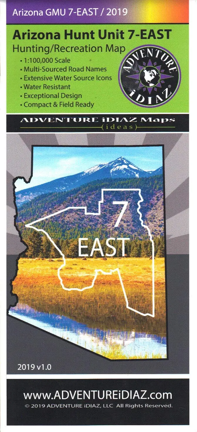 Arizona Hunt Unit 07-East Hunting/Recreation Map 1