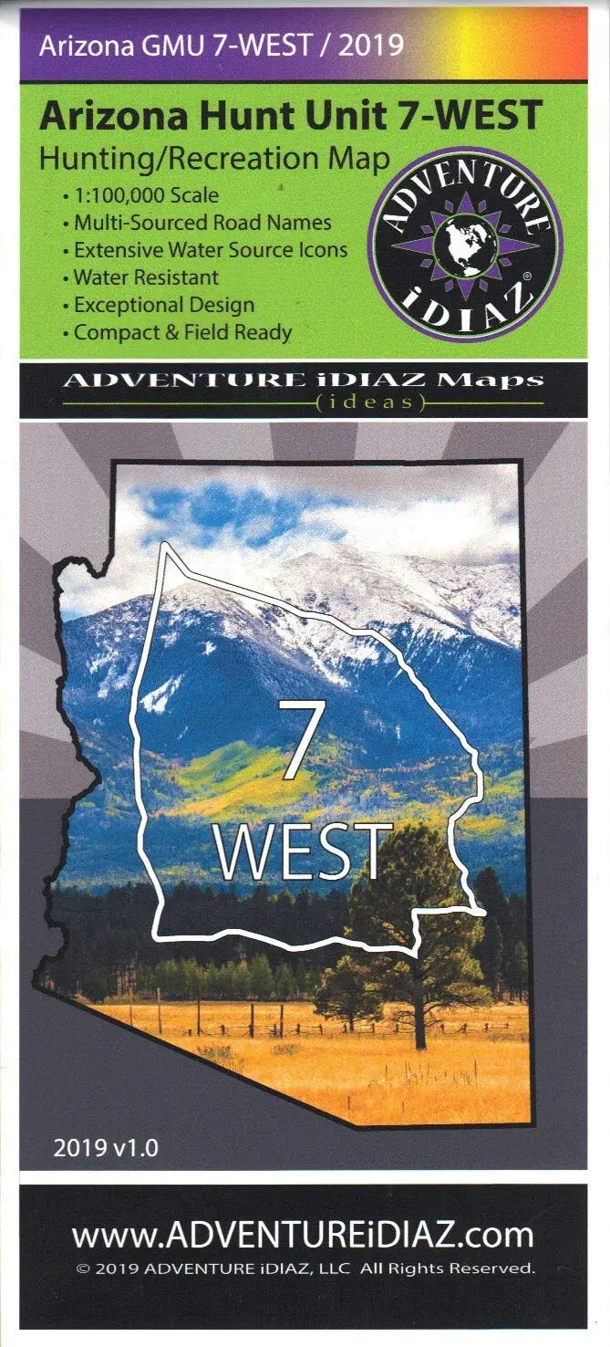 Arizona Hunt Unit 07-West Hunting/Recreation Map 1