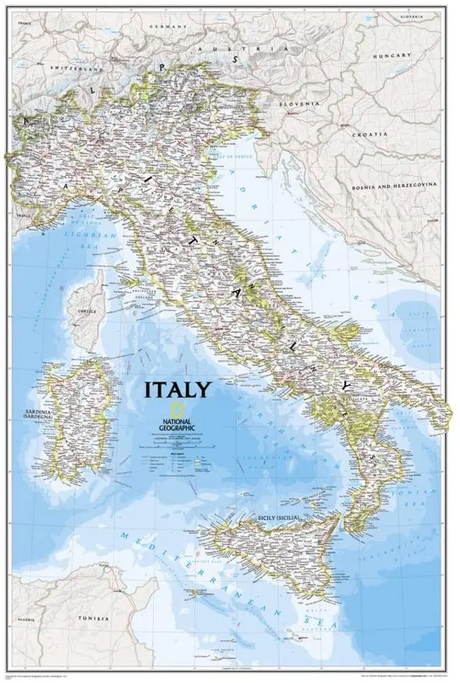 Italy Map Map Type: Laminated 1