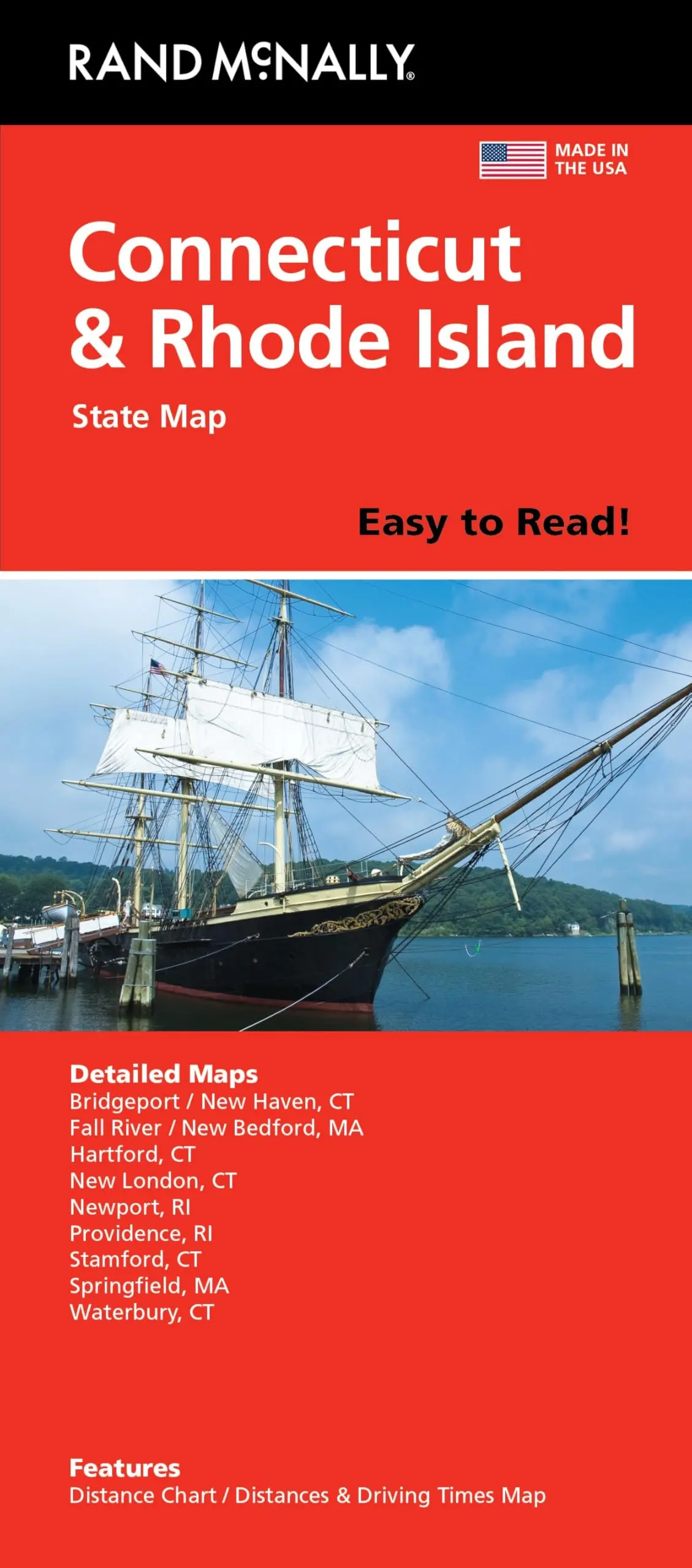 Rand Mcnally Easy To Read: Connecticut, Rhode Island State Map [Map] Rand Mcnally 1