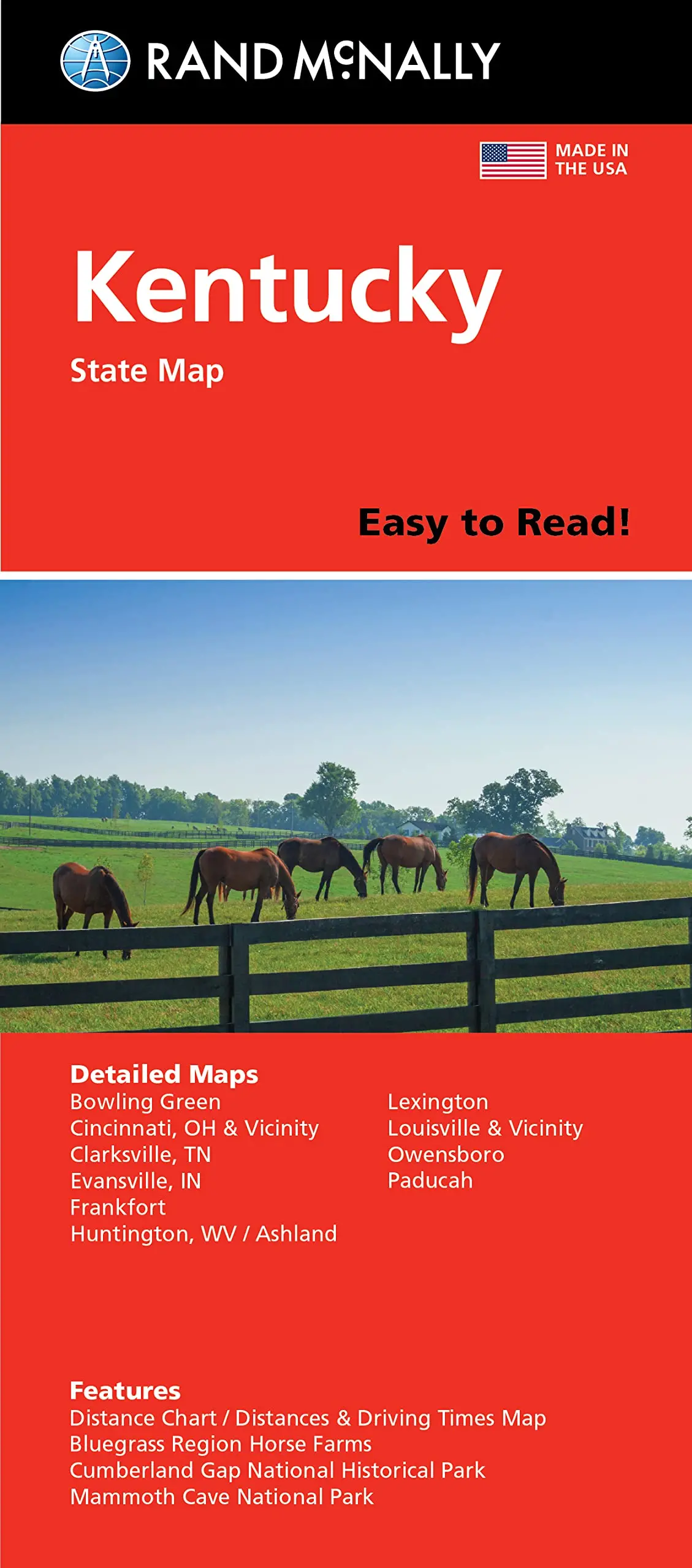 Rand Mcnally Easy To Read Folded Map: Kentucky State Map 1