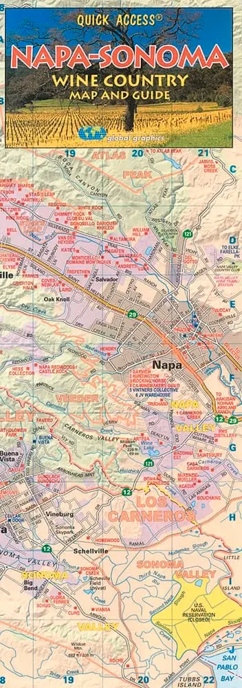 Quick Access Napa-Sonoma Wine Country Map And Guide Global Graphics 1
