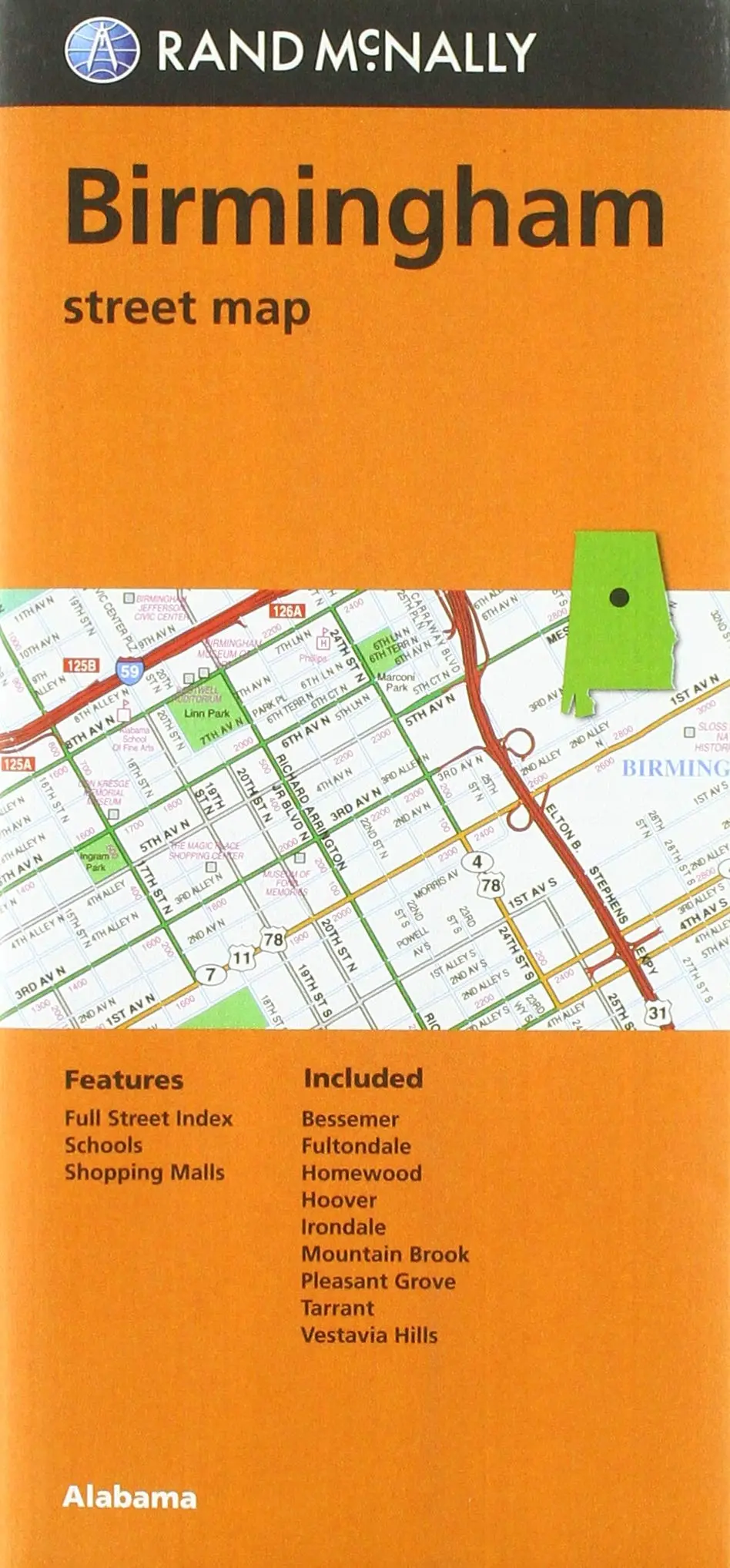 Rand Mcnally Folded Map: Birmingham Street Map Rand Mcnally 1