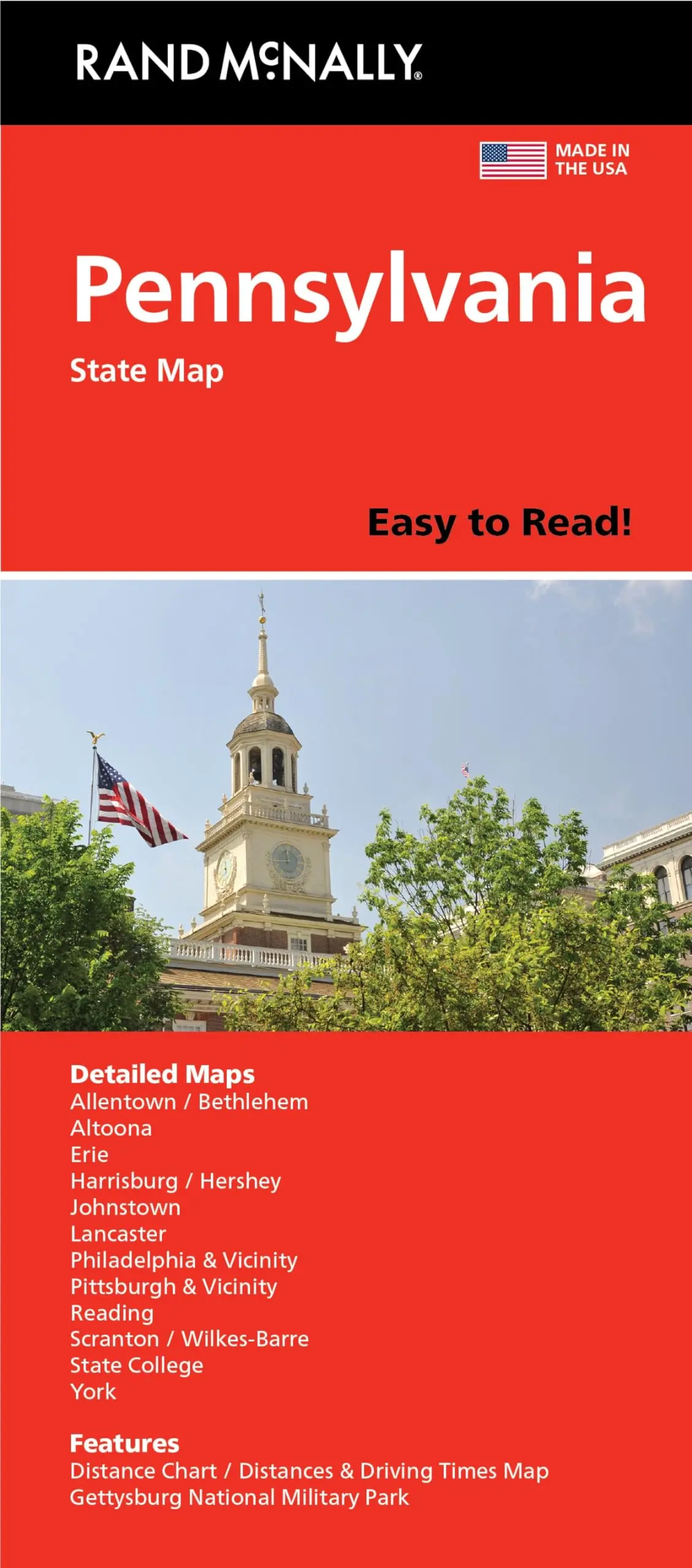Rand Mcnally Easy To Read: Pennsylvania State Map [Map] Rand Mcnally 1