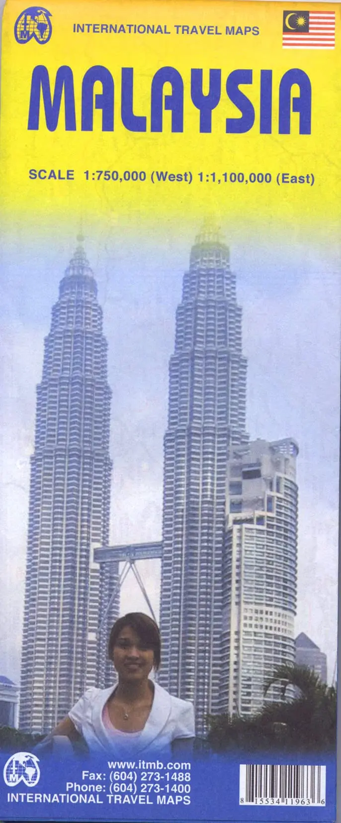 Malaysia Map 1:750,000West 1:1,100,000East (International Travel Maps) [Map] Itmb Canada 1