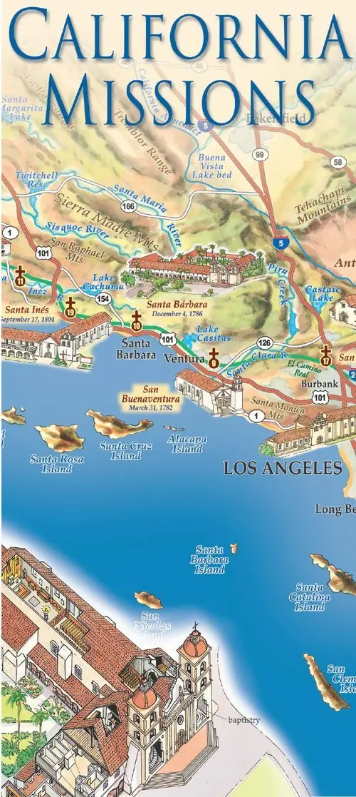 California Missions Map [Map] East View Press And Francois Davot 1
