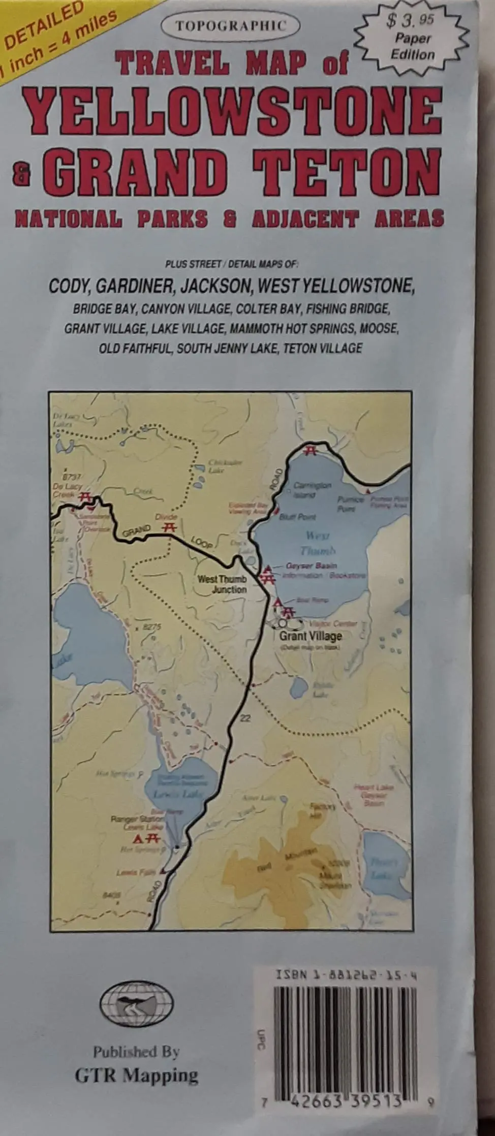 Yellowstone Area Recreational Map, Wyoming Gtr Mapping 1
