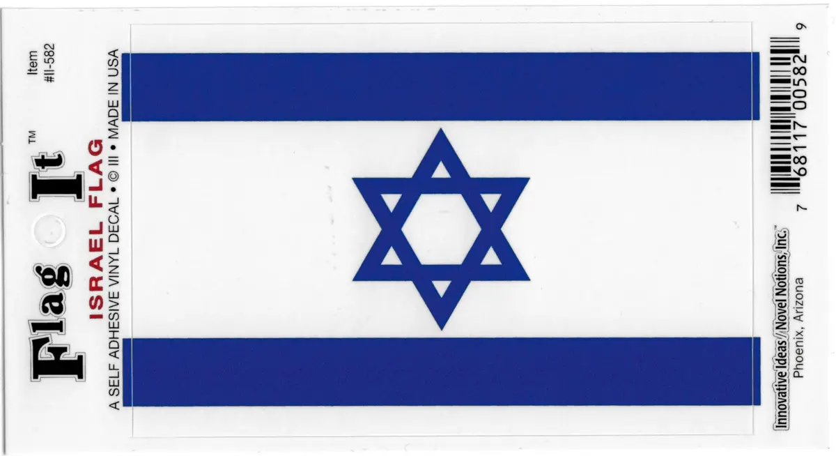 Israel Flag Decal For Auto, Truck Or Boat 1