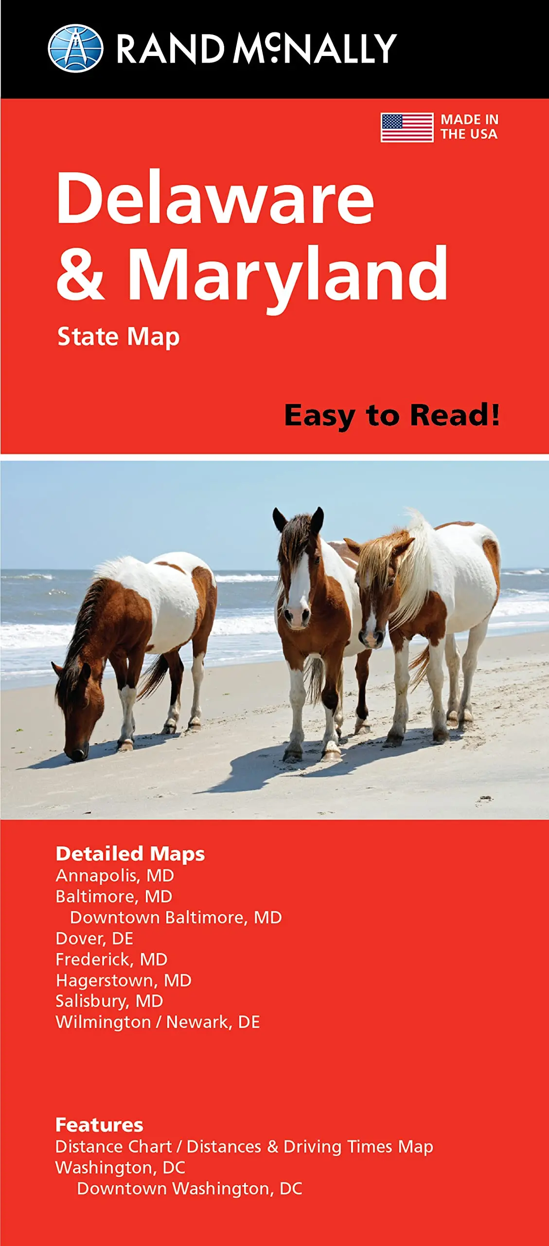 Rand Mcnally Easy To Read: Delaware, Maryland State Map [Map] Rand Mcnally 1