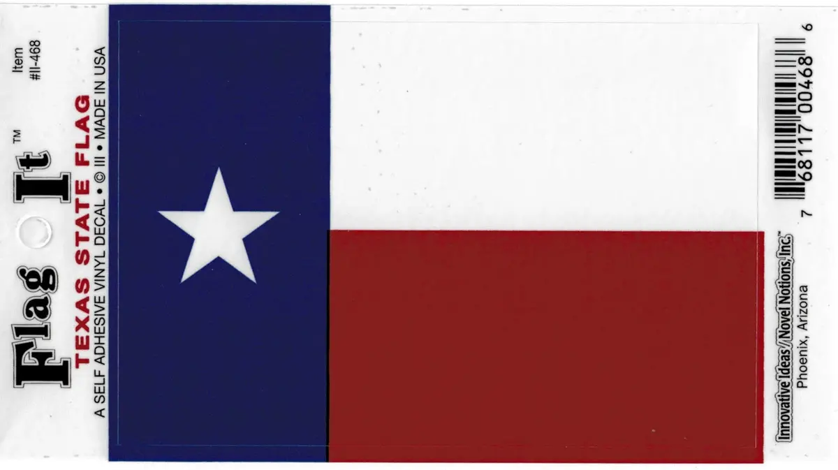 Texas Flag Decal For Auto, Truck Or Boat 1