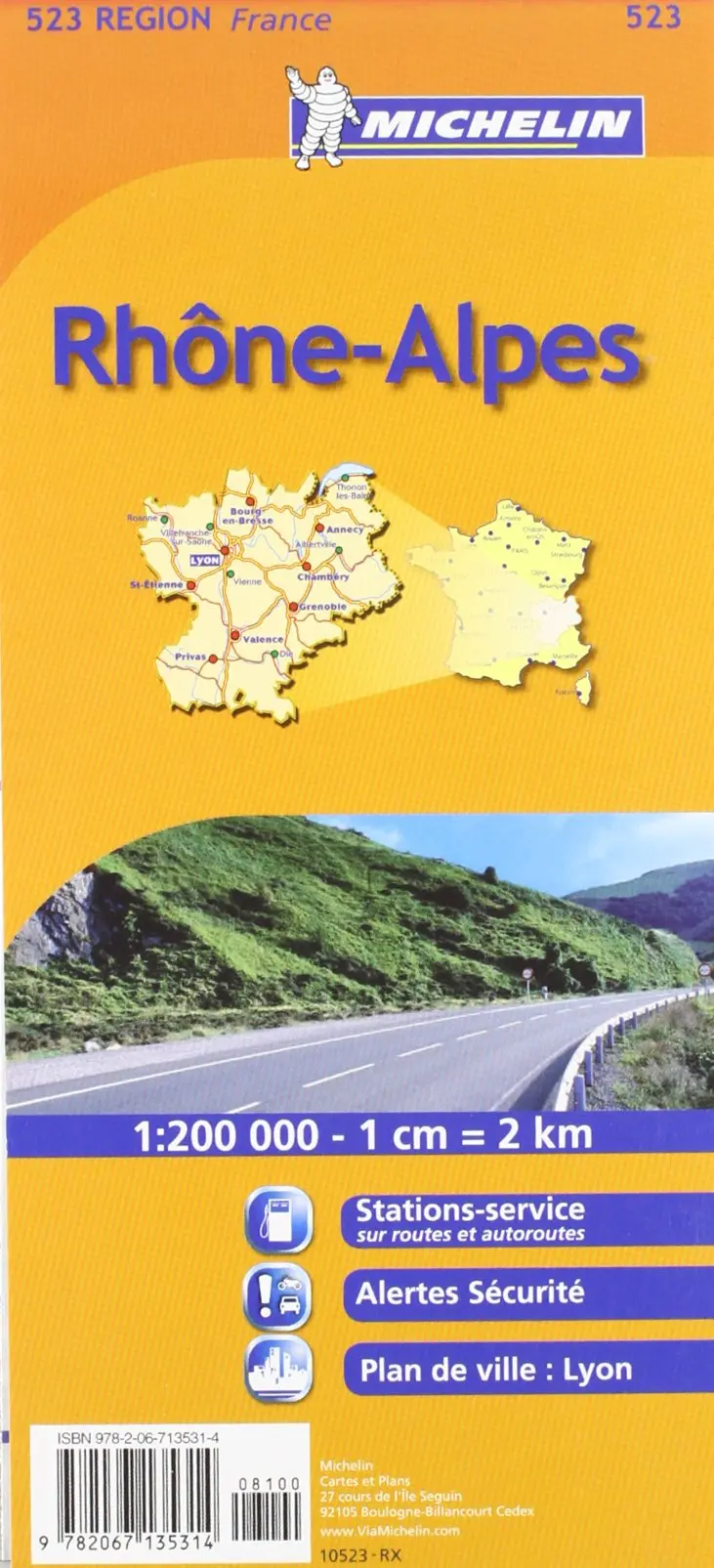 Mapa Regional Rhône-Alps (English And French Edition) Michelin 1