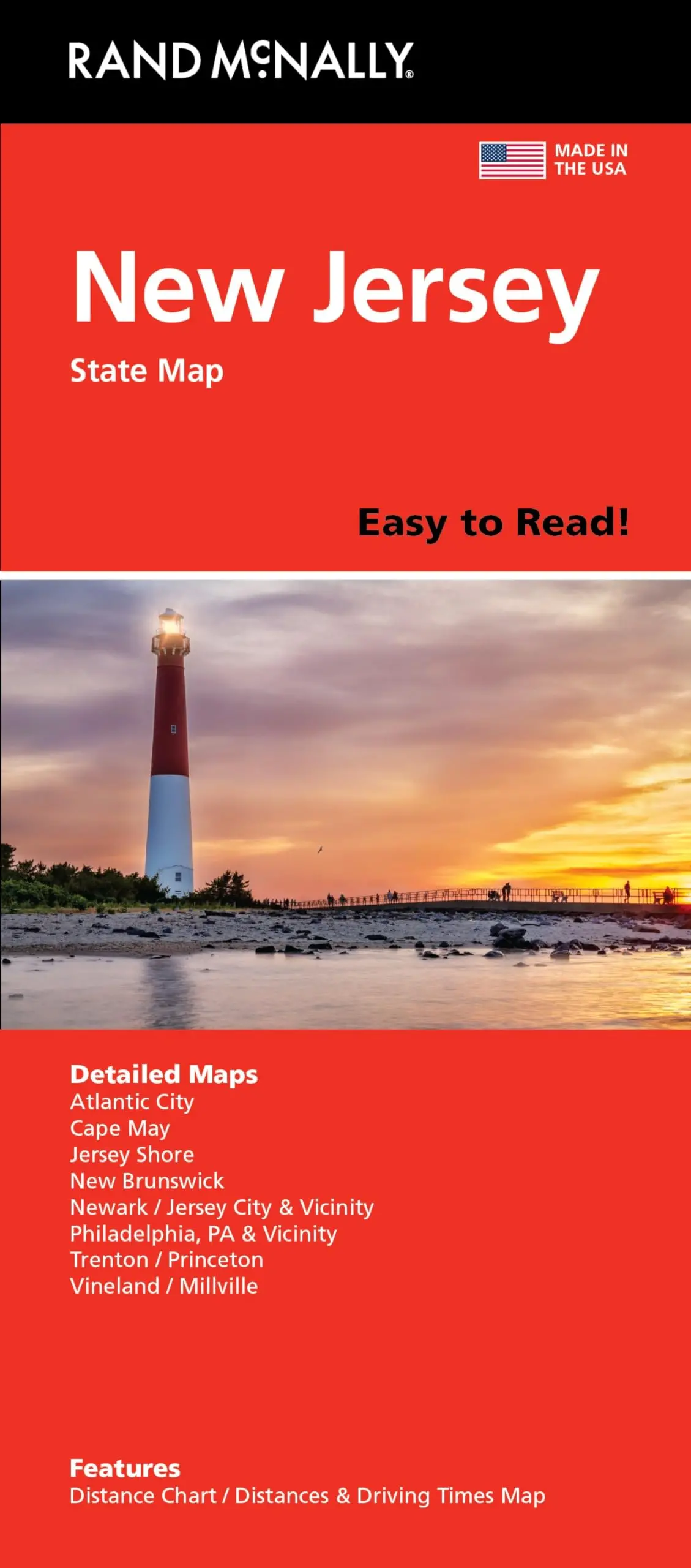 Rand Mcnally Easy To Read: New Jersey State Map [Map] Rand Mcnally 1