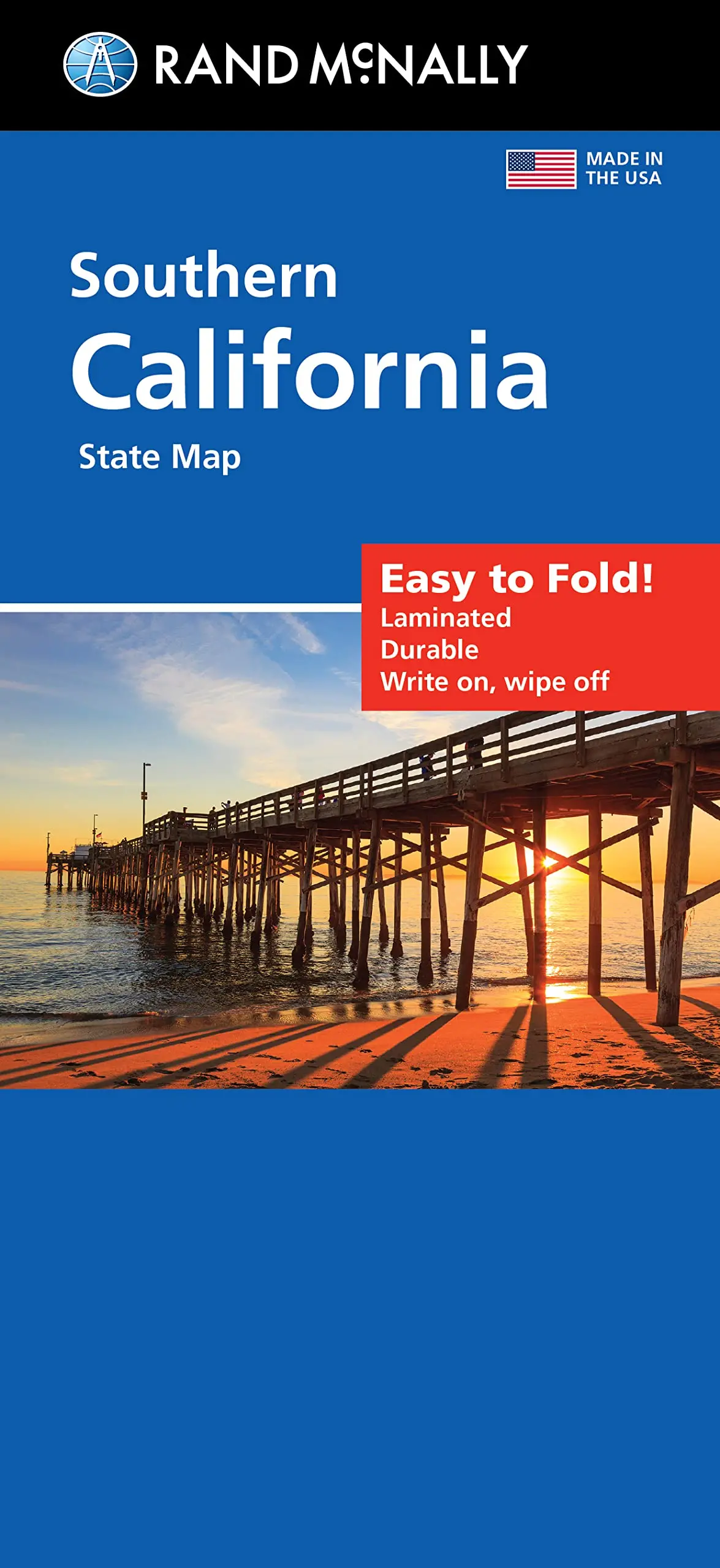 Easy To Fold! Southern California Laminated Map 1