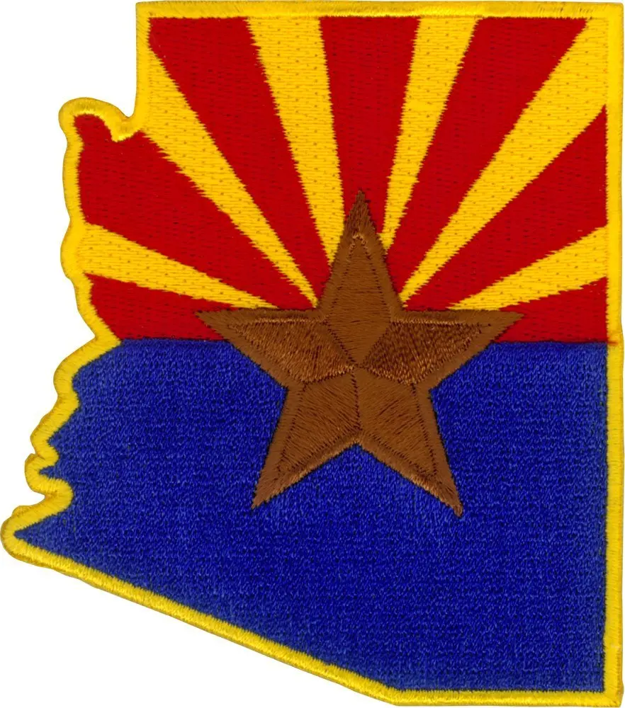 Arizona Flag - Stars & Stripes - Cut Out Embroidered Iron On Or Sew On Patch 1