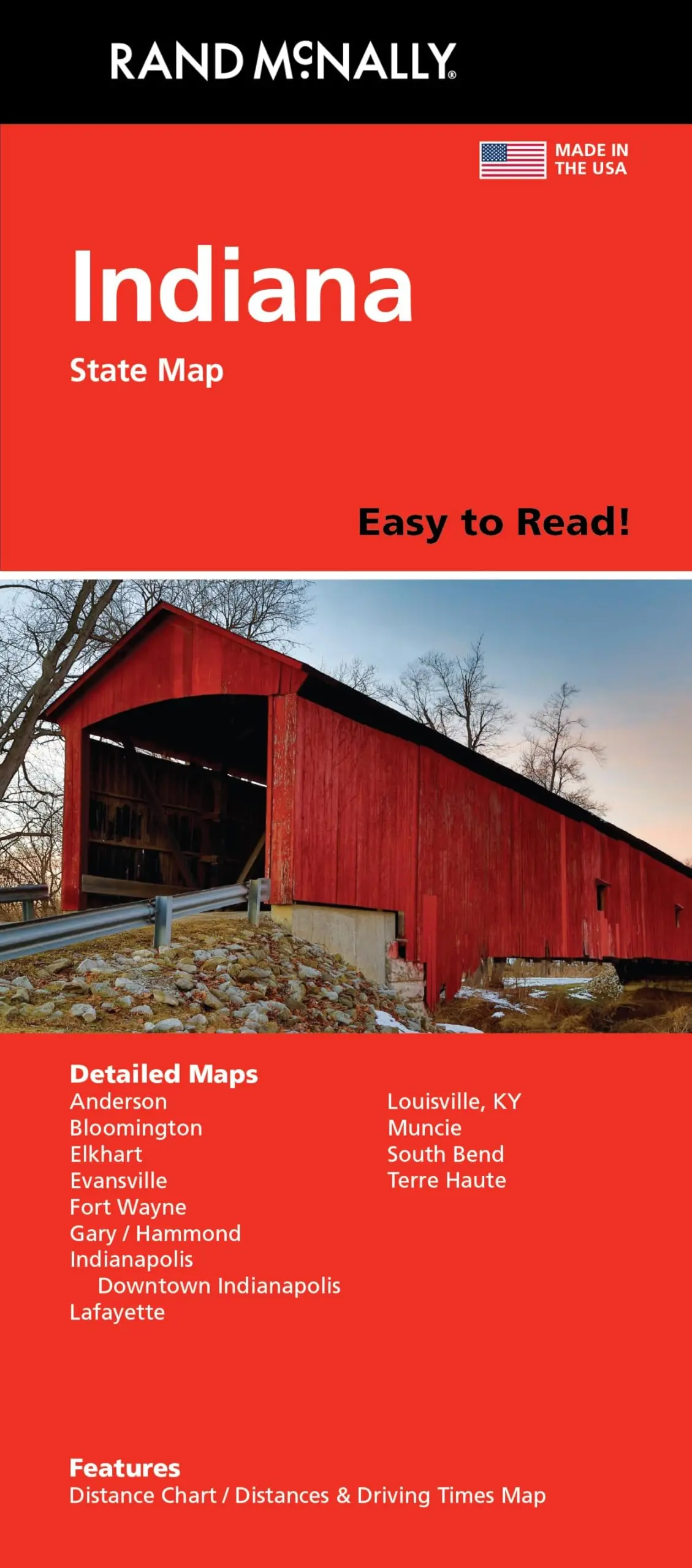 Rand Mcnally Easy To Read: Indiana State Map [Map] Rand Mcnally 1