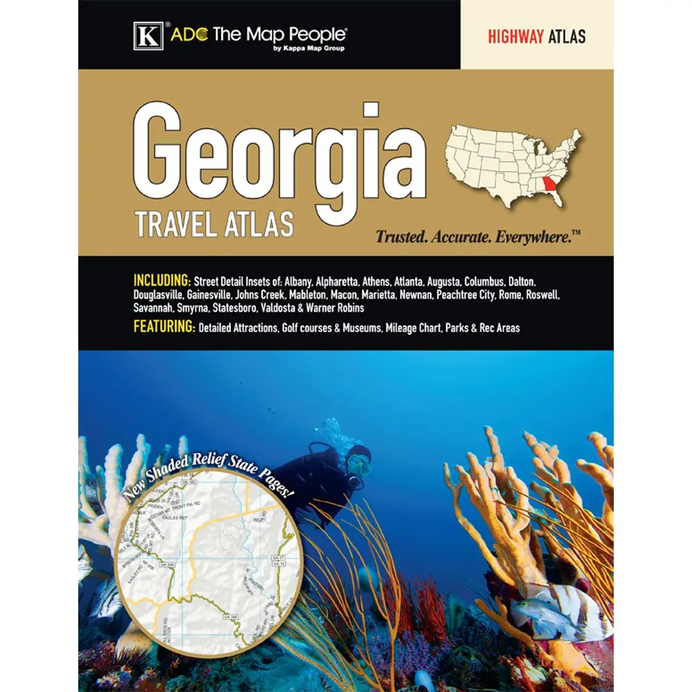 Georgia State Travel Atlas [Spiral-Bound] Kappa Map Group 1