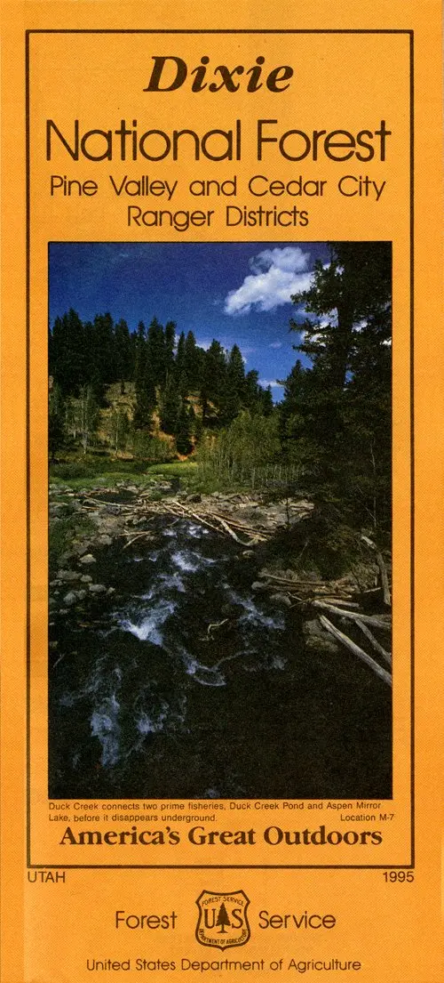 Dixie National Forest: Pine Valley And Cedar City Ranger Districts (America's Great Outdoors, 23.45.407.04/95C) [Map] 1