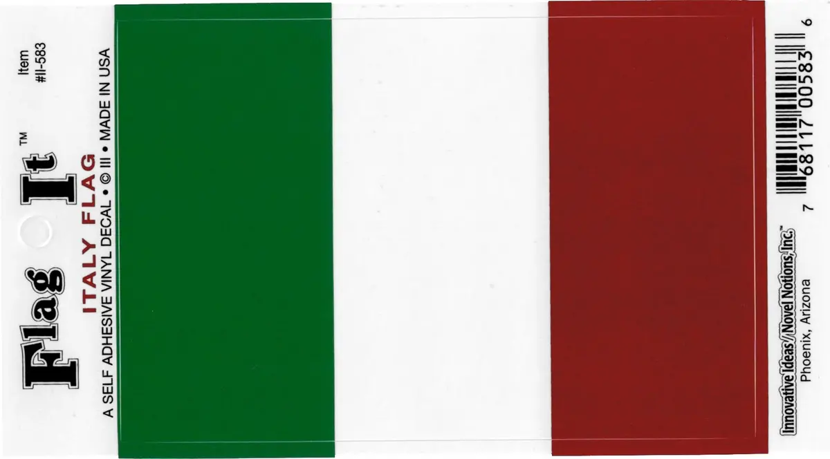 Italy Flag Decal For Auto, Truck Or Boat 1