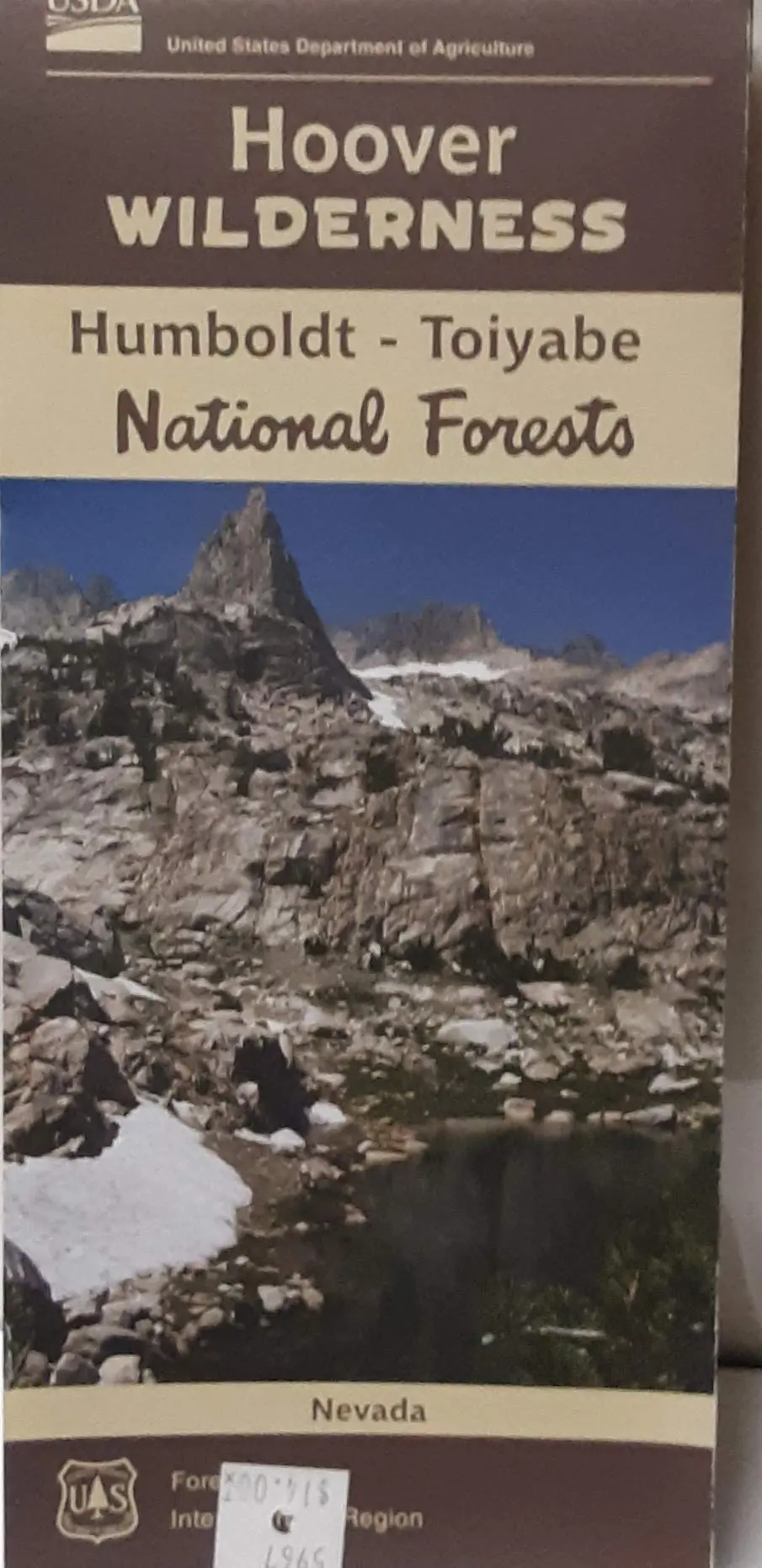 Hoover Wilderness Humboldt Toiyabe National Forest Map [Map] Bridgeport Ranger District 1