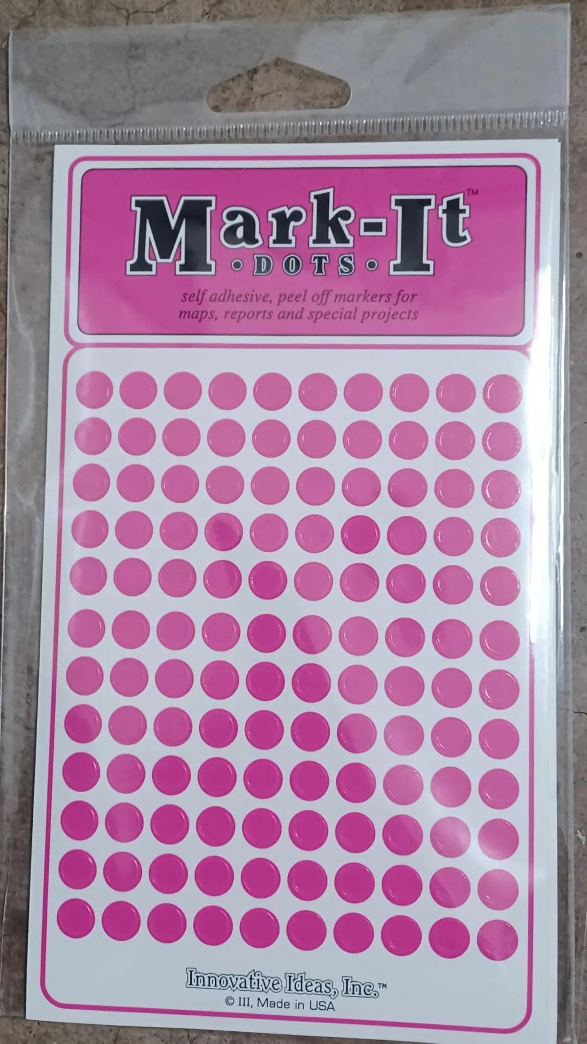 Marking Dots - Pink 1/4 Inch - 600 Per Package 1