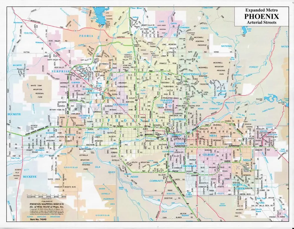 Expanded Metropolitan Phoenix Arterial Streets Notebook Map - 50 Count [Loose Leaf] Phoenix Mapping Service 1