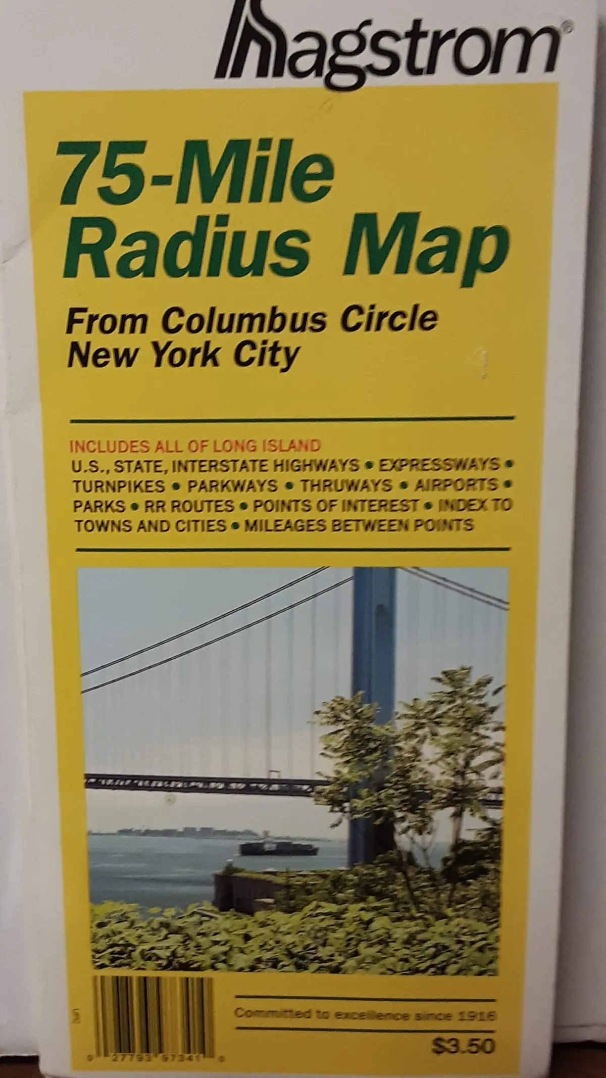 Hagstrom 75-Mile Radius Map : From Columbus Circle New York City [Paperback] Hagstrom Map Company 1