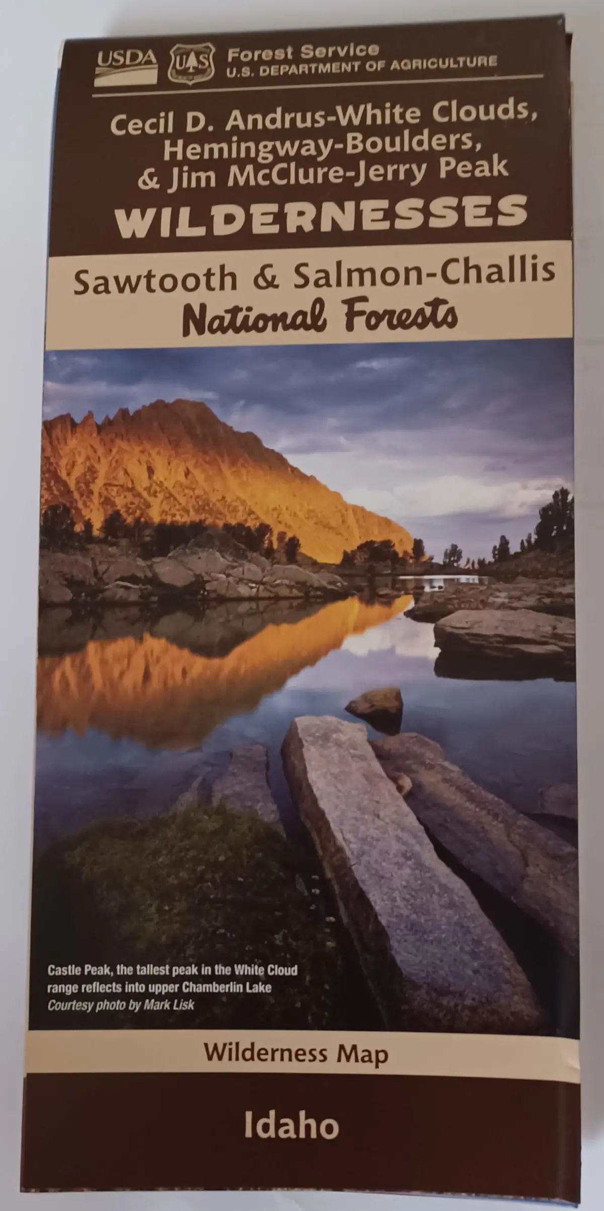 Cecil D. Andrus - White Clouds, Hemingway - Boulders, & Jim Mcclure - Jerry Peak Wildernesses, Sawtooth & Salmon - Challis National Forests, Idaho Wilderness Map 1