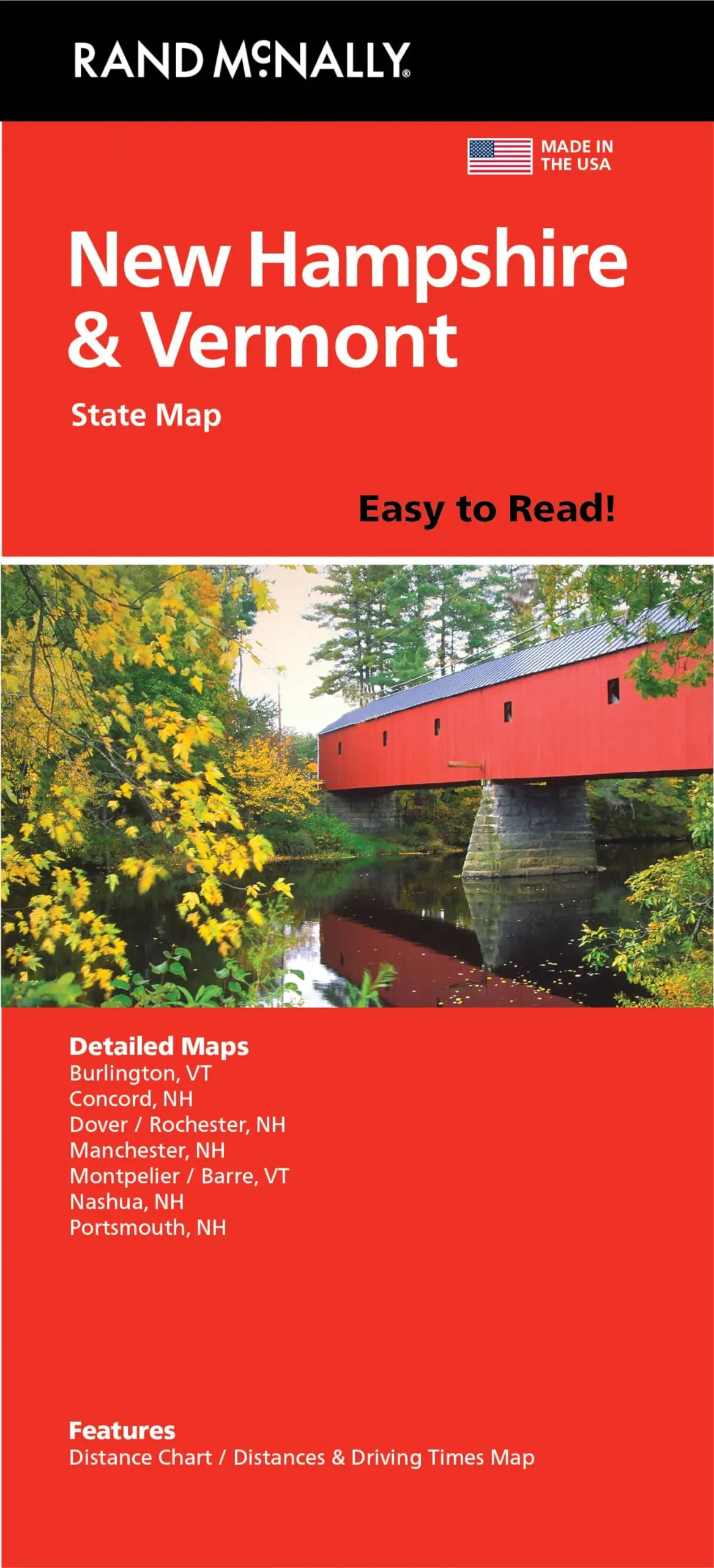 Rand Mcnally Easy To Read: New Hampshire, Vermont [Map] Rand Mcnally 1