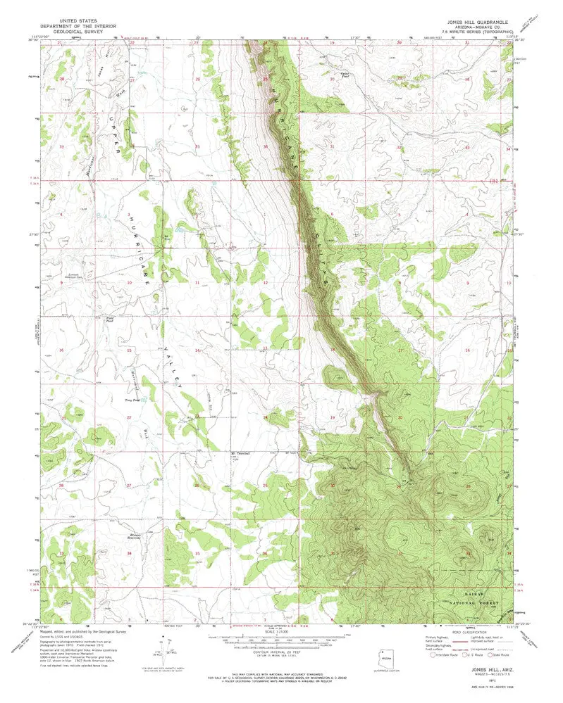 Jones Hill, Arizona 7.5' [Map] United Stated Geological Survey 1