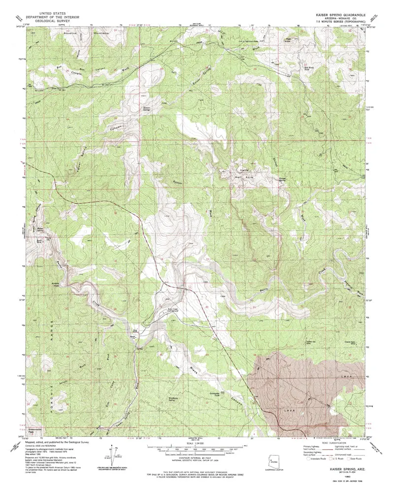 Kaiser Spring, Az 7.5' 1980 [Map] United States Geological Survey 1