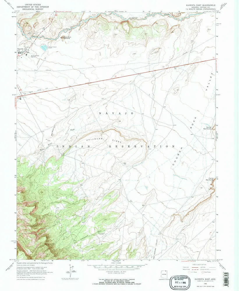 Kayenta East 7.5' Arizona 1968 Map United Stated Geological Survey 1
