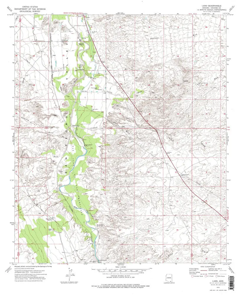 Land, Arizona 7.5' [Map] United Stated Geological Survey 1