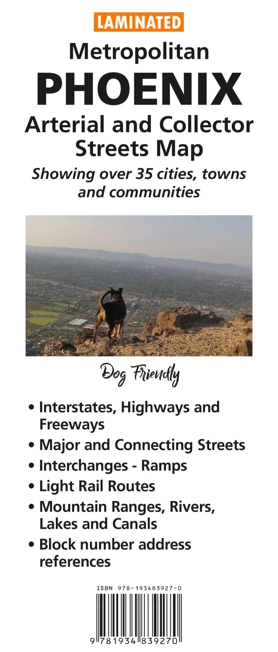 Gloss Laminated Metropolitan Phoenix Arterial And Collector Streets Map Showing Over 35 Cities, Towns, And Communities 1