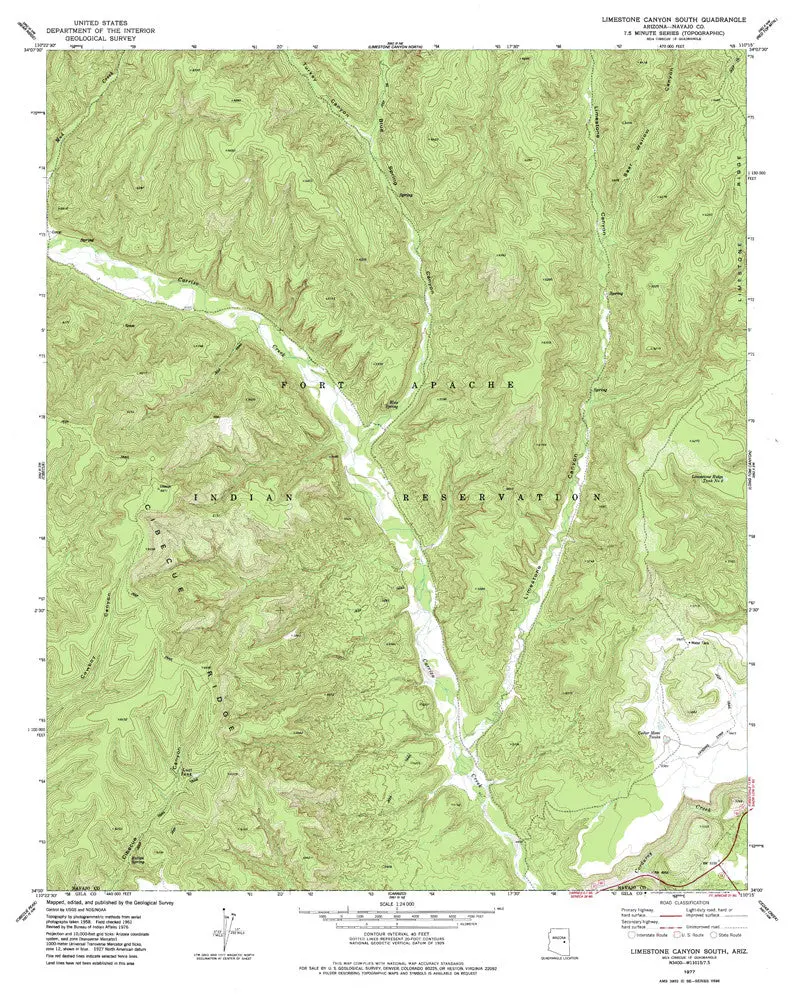 Limestone Canyon S, Arizona 7.5' [Map] United Stated Geological Survey 1
