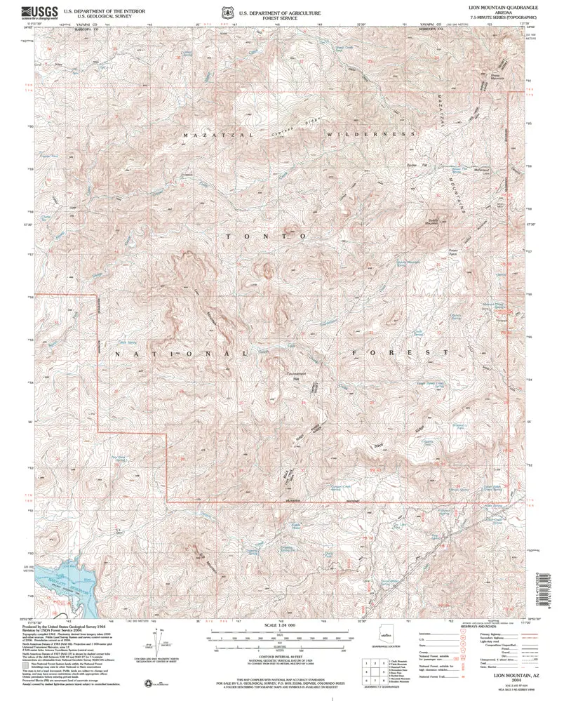 Lion Mountain, Arizona 7.5'×7.5' 2004 [Map] United States Geological Survey 1