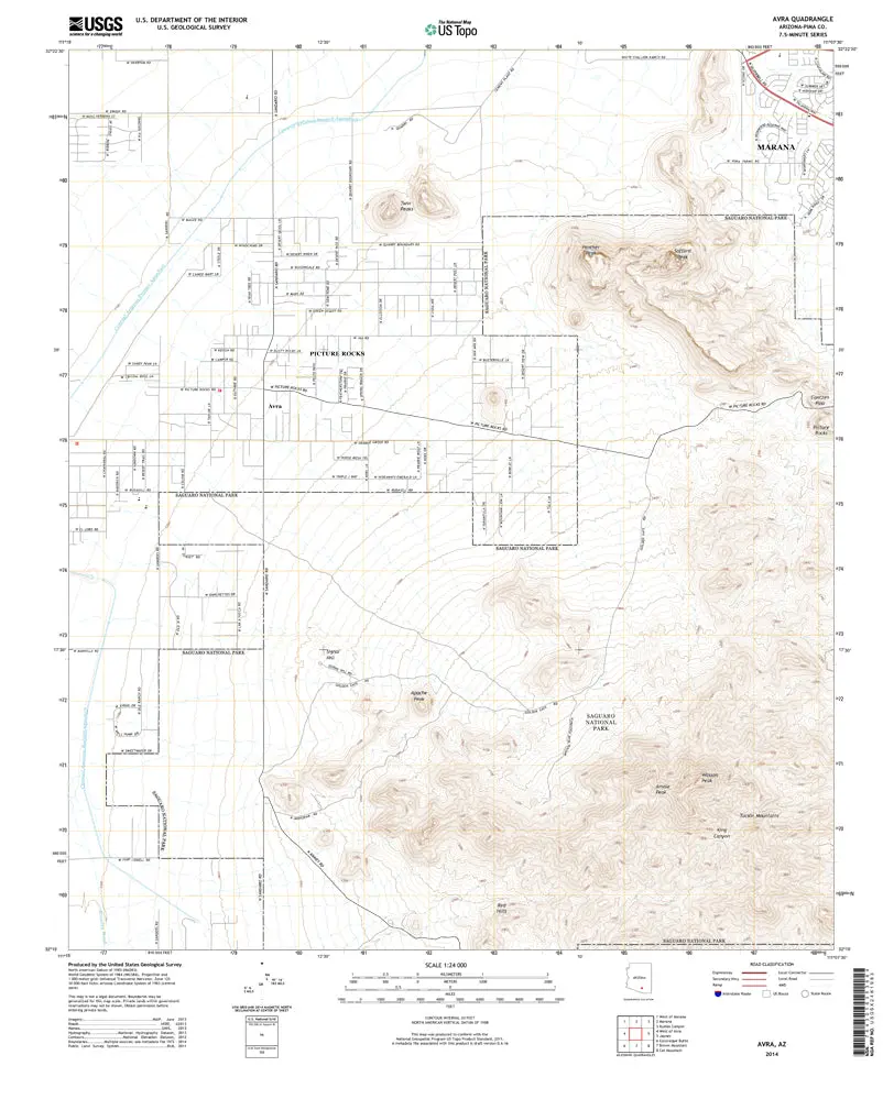 Avra 7.5' Ust 2014 [Map] United States Geological Survey 1