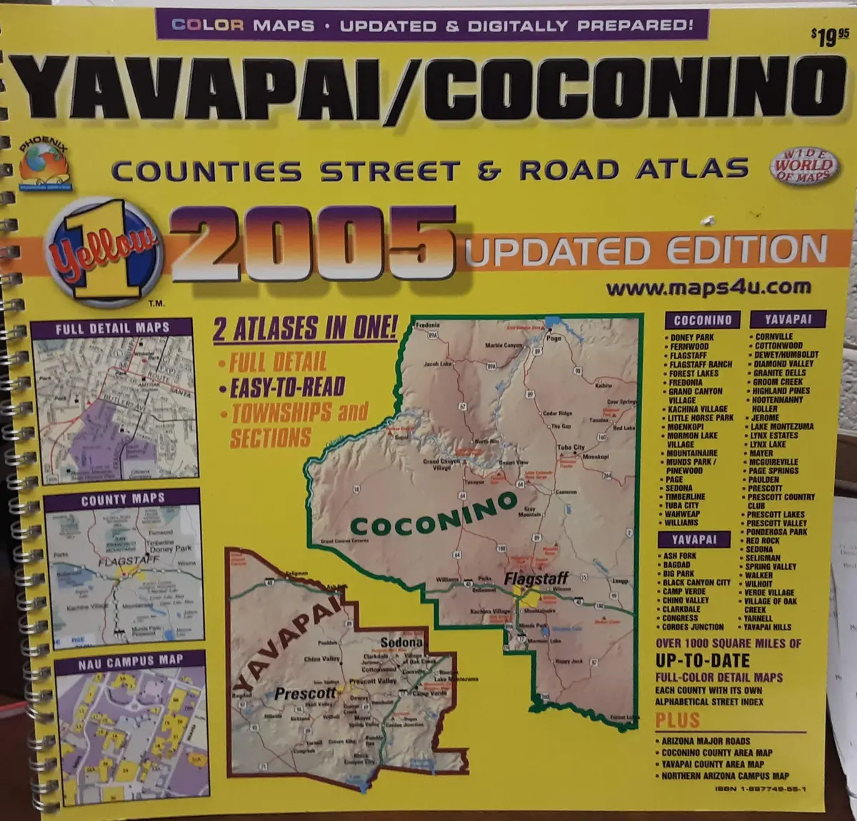 Yavapai/Coconino 2005 Updated Edition Counties Street & Road Atlas [Spiral-Bound] Phoenix Mapping Service 1