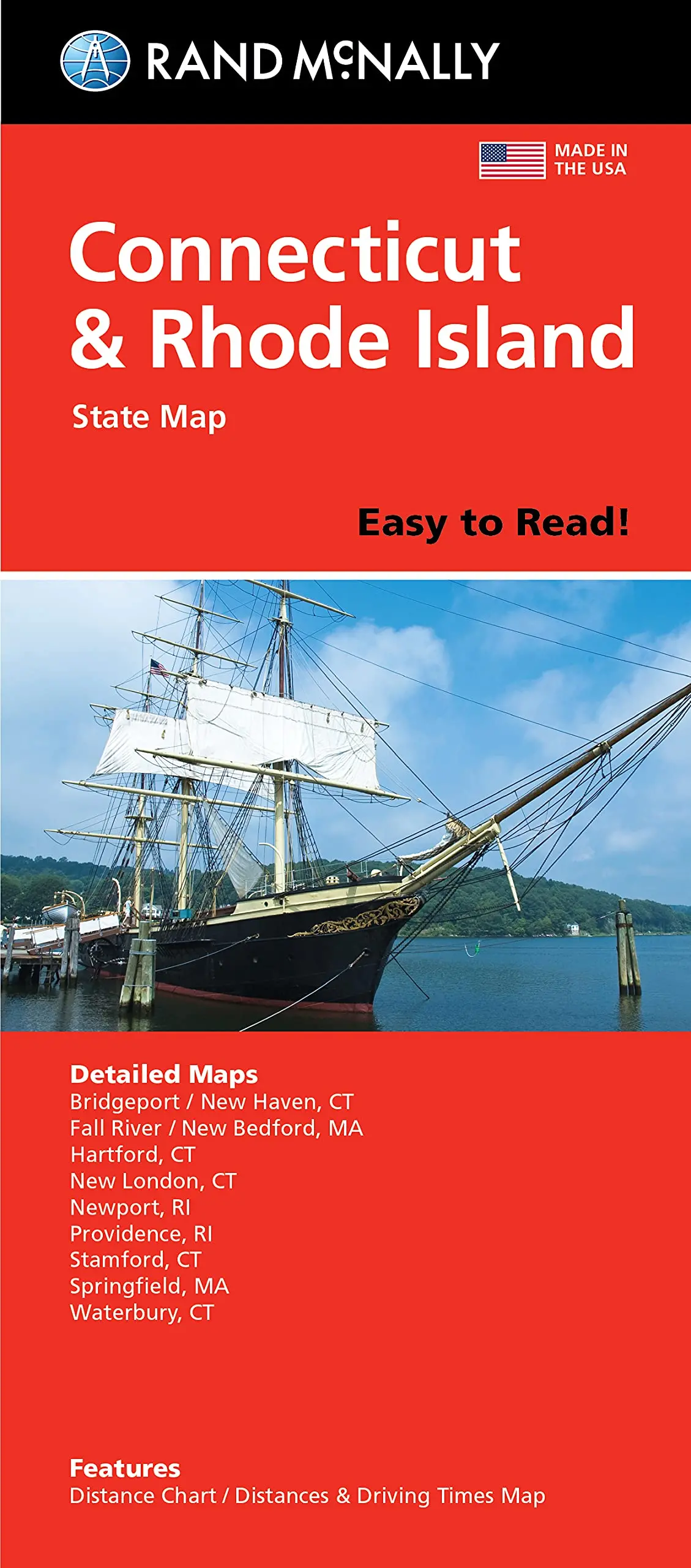 Rand Mcnally Easy To Read: Connecticut, Rhode Island State Map 1