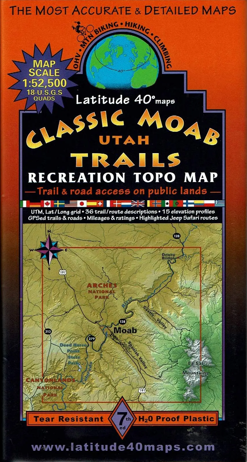 Classic Moab Trails Recreation Topo Map [Map] Latitude 40° 1