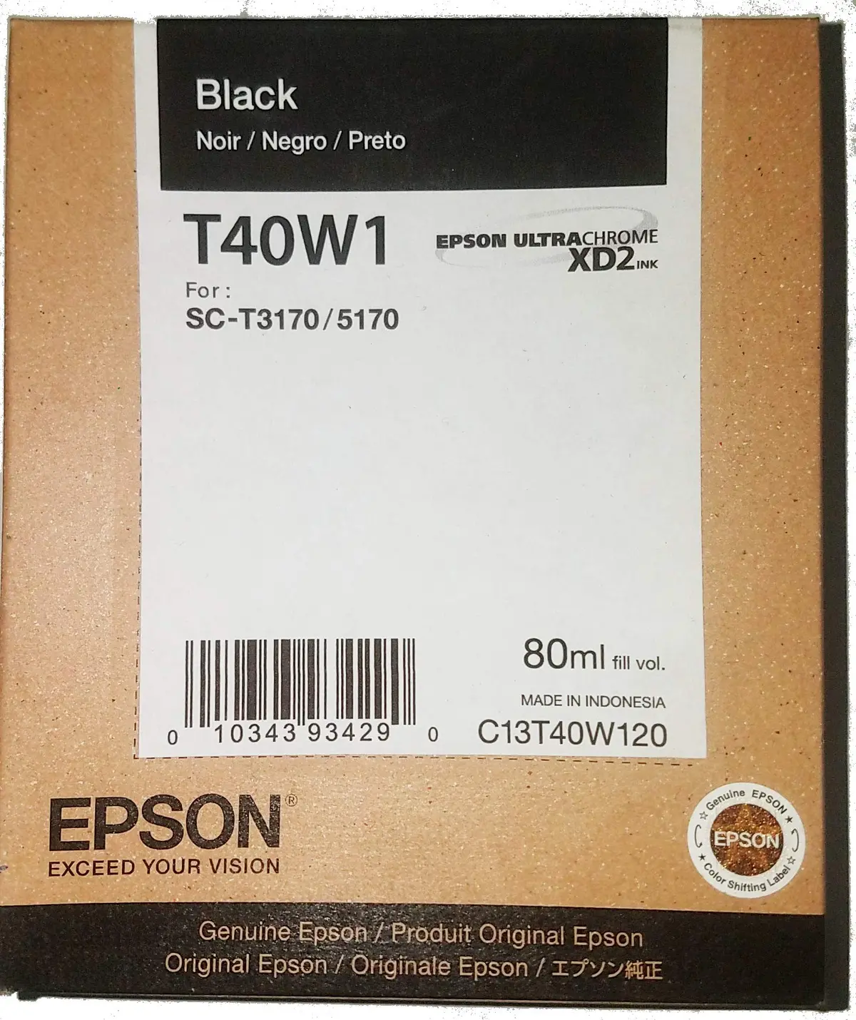 Epson T40w120 Black T40w120 Ultrachrome Xd2 Black High Capacity -Cartridge -Ink 1