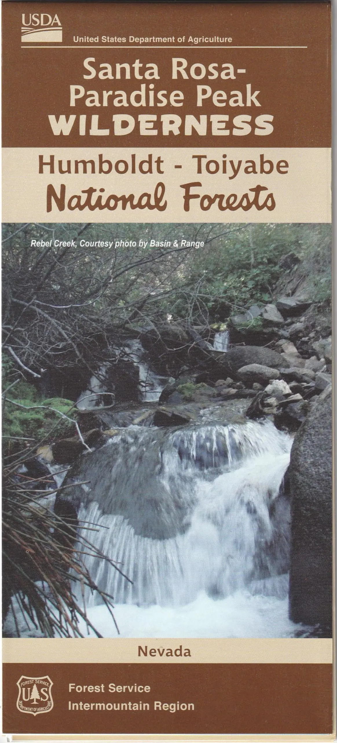 Santa Rosa - Paradise Peak Wilderness, Humboldt - Toiyabe National Forests, Nevada [Map] National Forest Service Intermountain Region 1