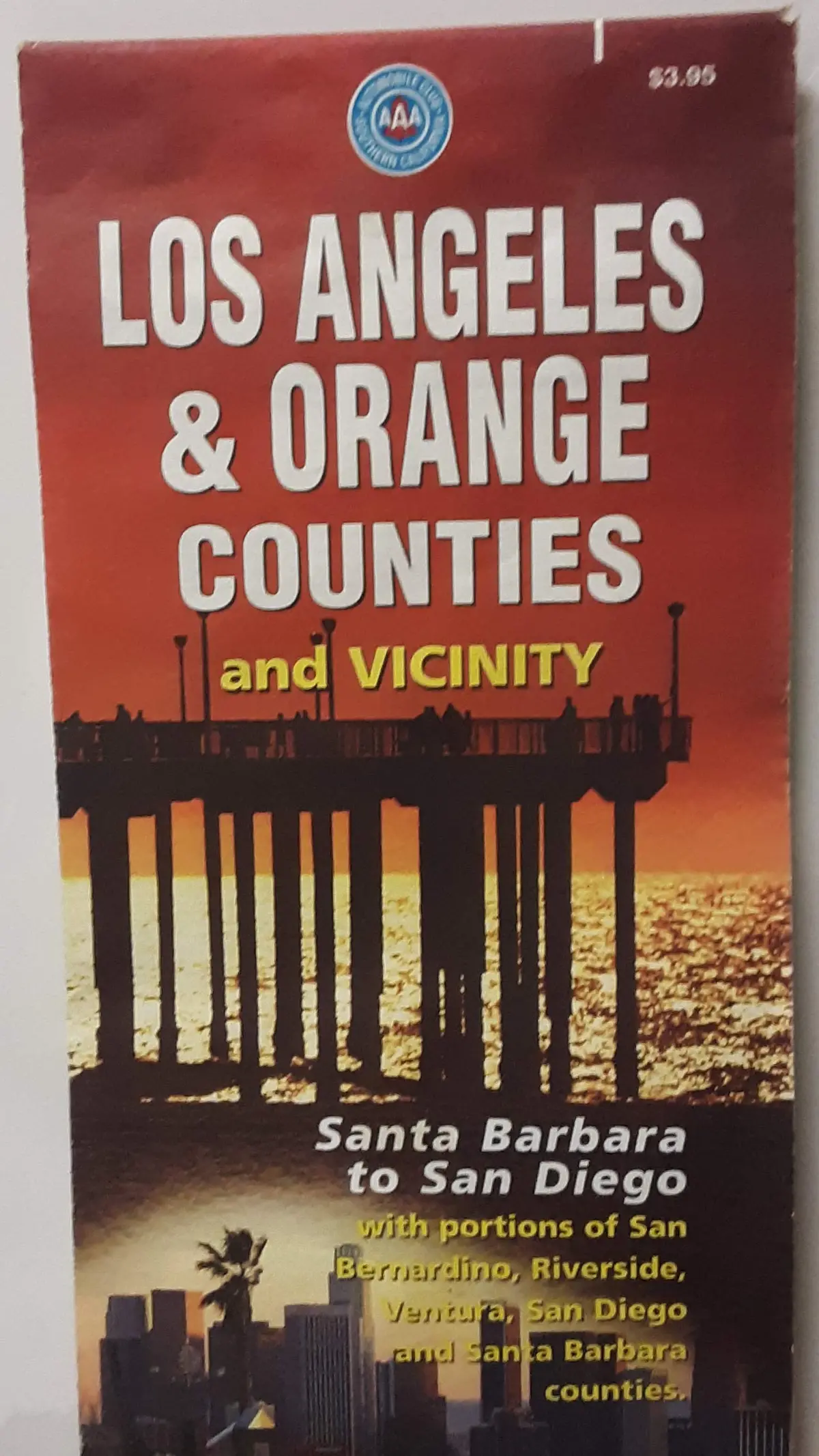 Los Angeles & Orange County And Vicinity Folding Map Automobile Club Of Southern California 1