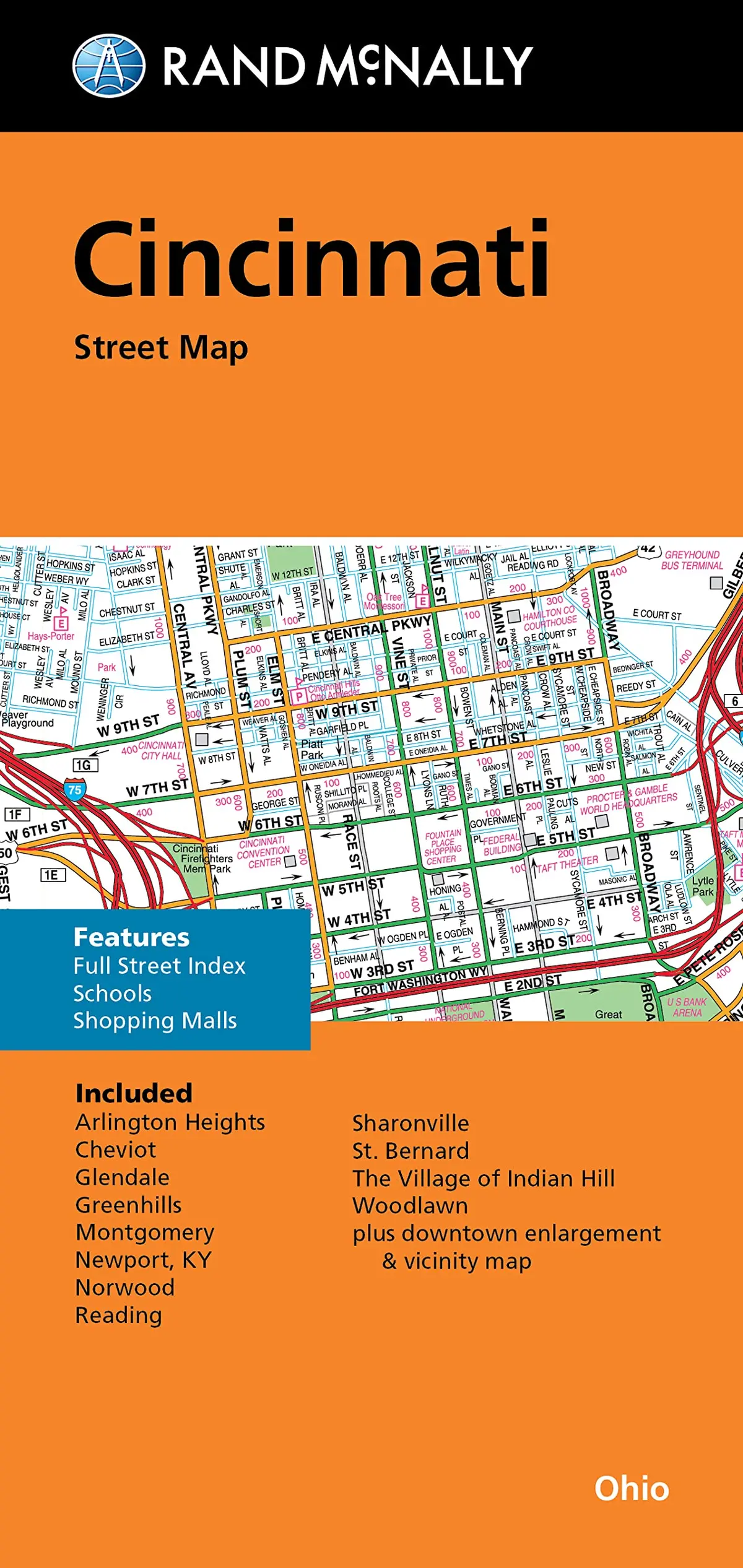 Rand Mcnally Folded Map: Cincinnati Street Map Rand Mcnally 1