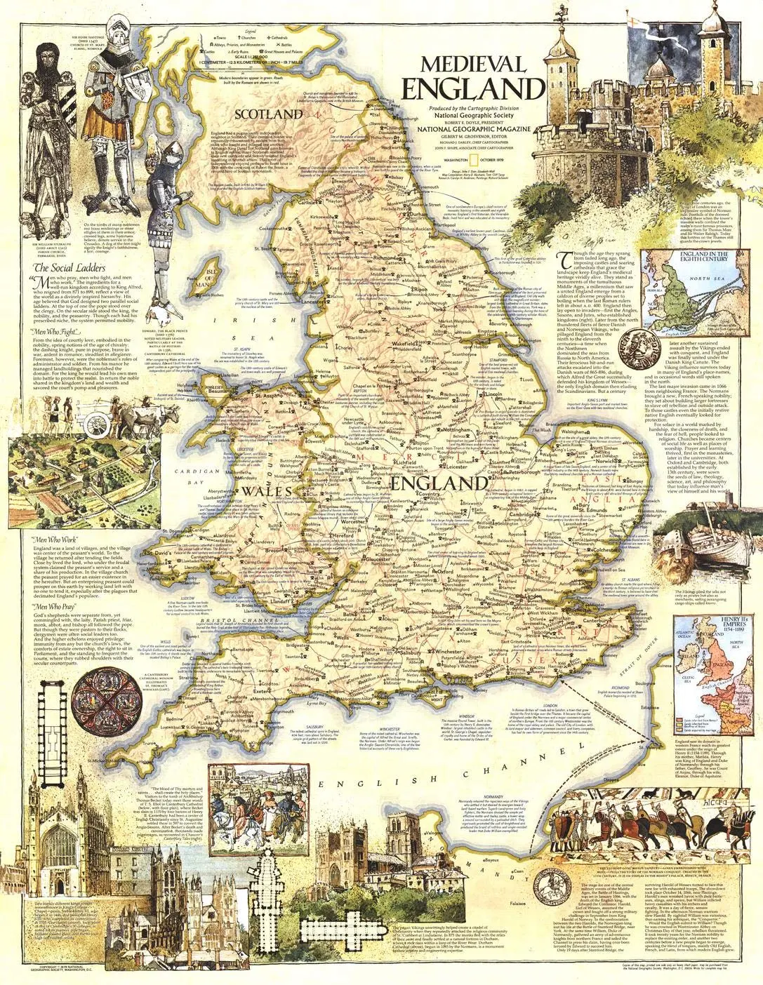 National Geographic: Medieval England Wall Map - 22.75 X 29.25 Inches 1