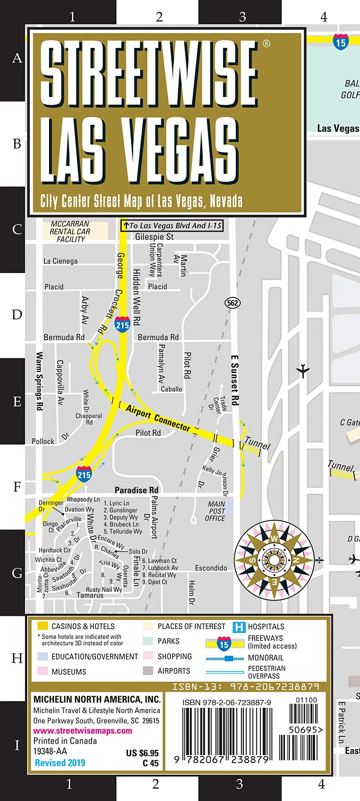 Streetwise Las Vegas Map: Laminated City Center Map Of Las Vegas, Nevada 1