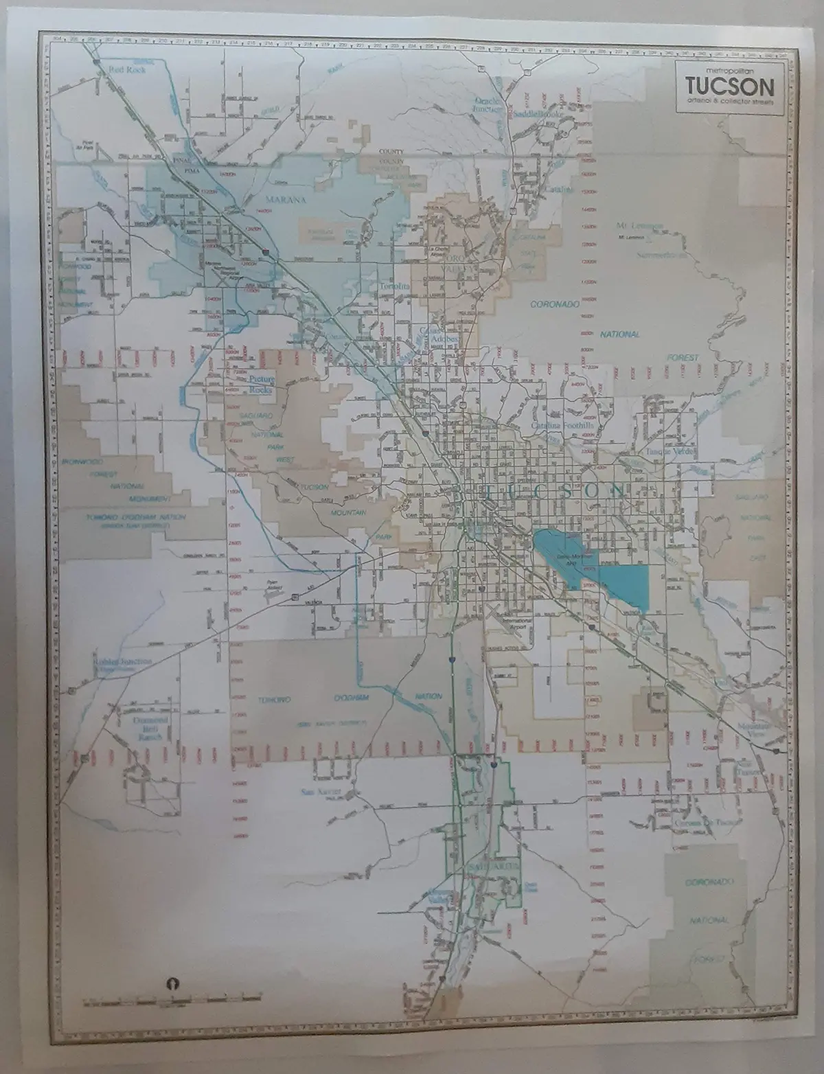 Metropolitan Tucson Arterial & Collector Streets Desktop Map (Dry Erase Laminated) [Map] Wide World Of Maps 1