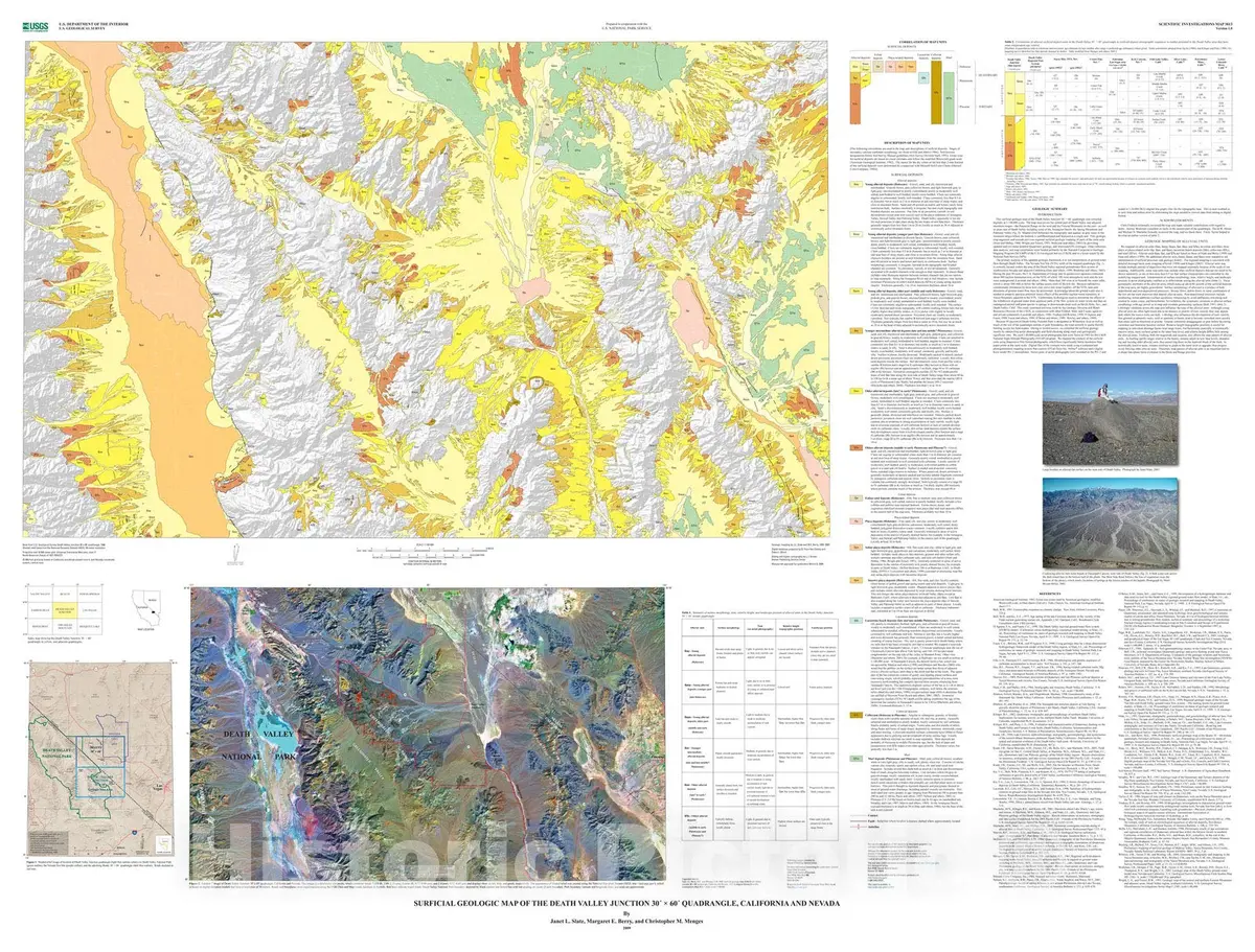 Historic Pictoric Map : Surficial Geologic Map Of The Death Valley Junction 30' X 60' Quadrangle, California And Nevada, 2009 Cartography Wall Art : 24In X 18In 1