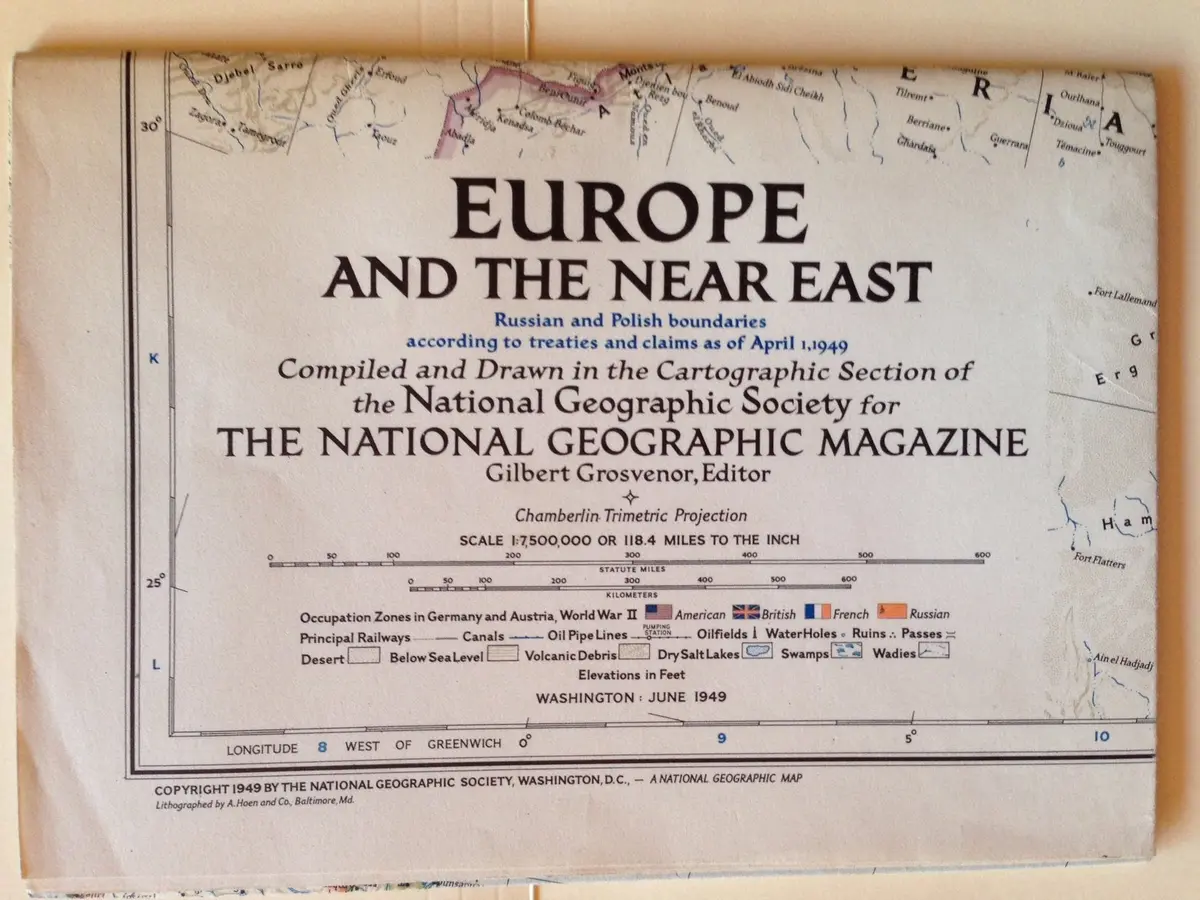 Europe And The Near East (National Geographic Magazine, Vol. Xcv, No. 6, June 1949) [Map] 1