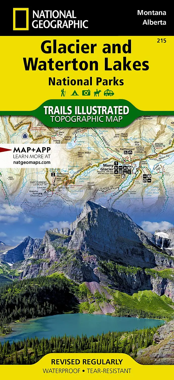 Glacier And Waterton Lakes National Parks Map (National Geographic Trails Illustrated Map, 215) [Map] National Geographic Maps - Trails Illustrated 1