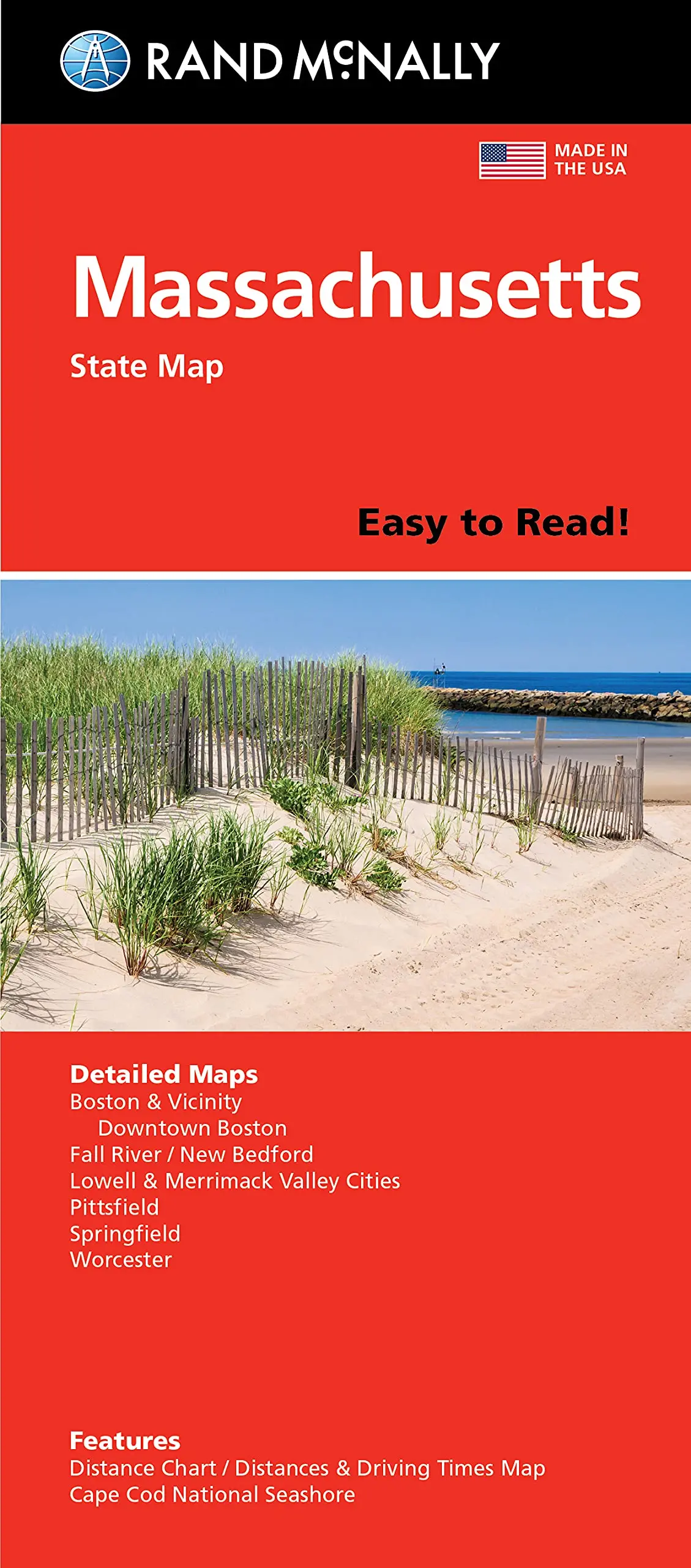 Rand Mcnally Easy To Read Folded Map: Massachusetts State Map 1